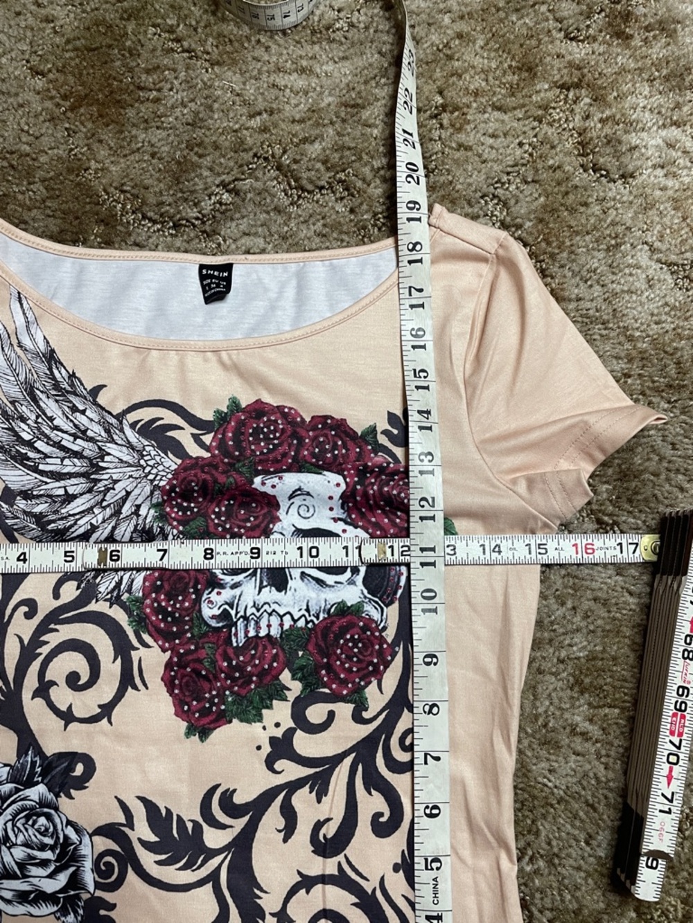 Shein y2K skull woman’s shirt size small - Picture 4 of 5